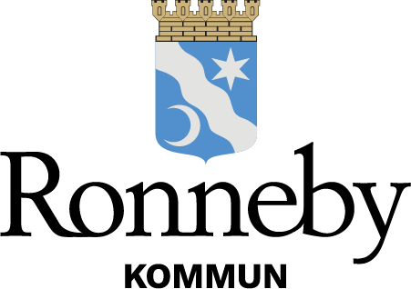 Ronnebu kommun logotype, stående variant i färg, för webbpublicering