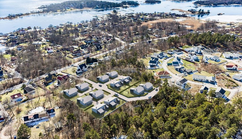 Översikt skiss bostadsrättsföreningen Slänten i Droppemåla