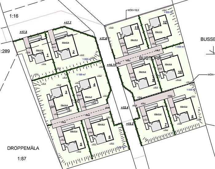Ritning över området brf slänten
