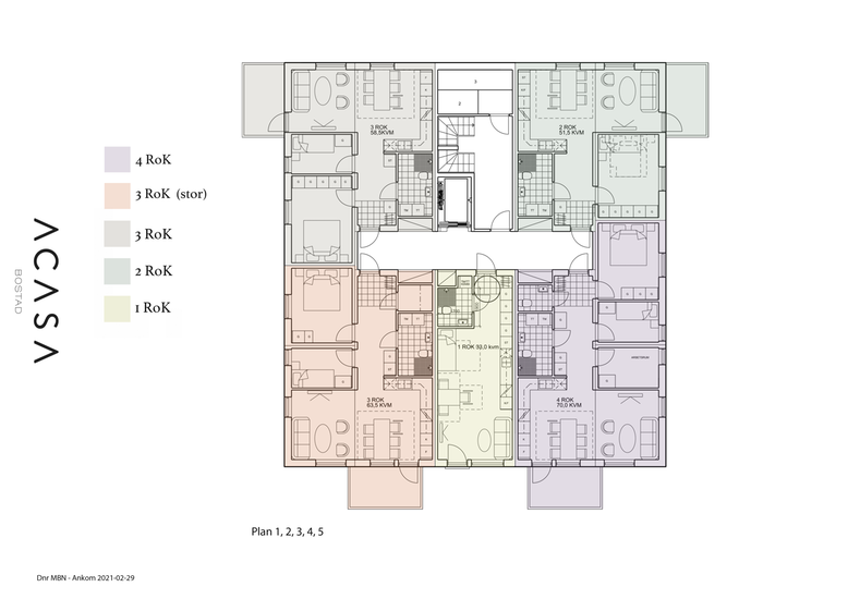 Planlösning plan 2-5